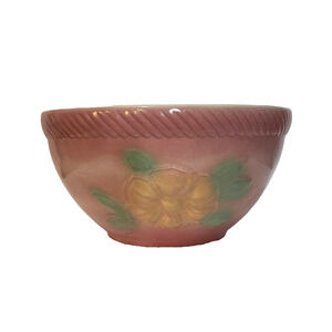 Vintage 1940s Hull Pottery Pink Sunglow Mixing Bowl 10” Diameter USA
